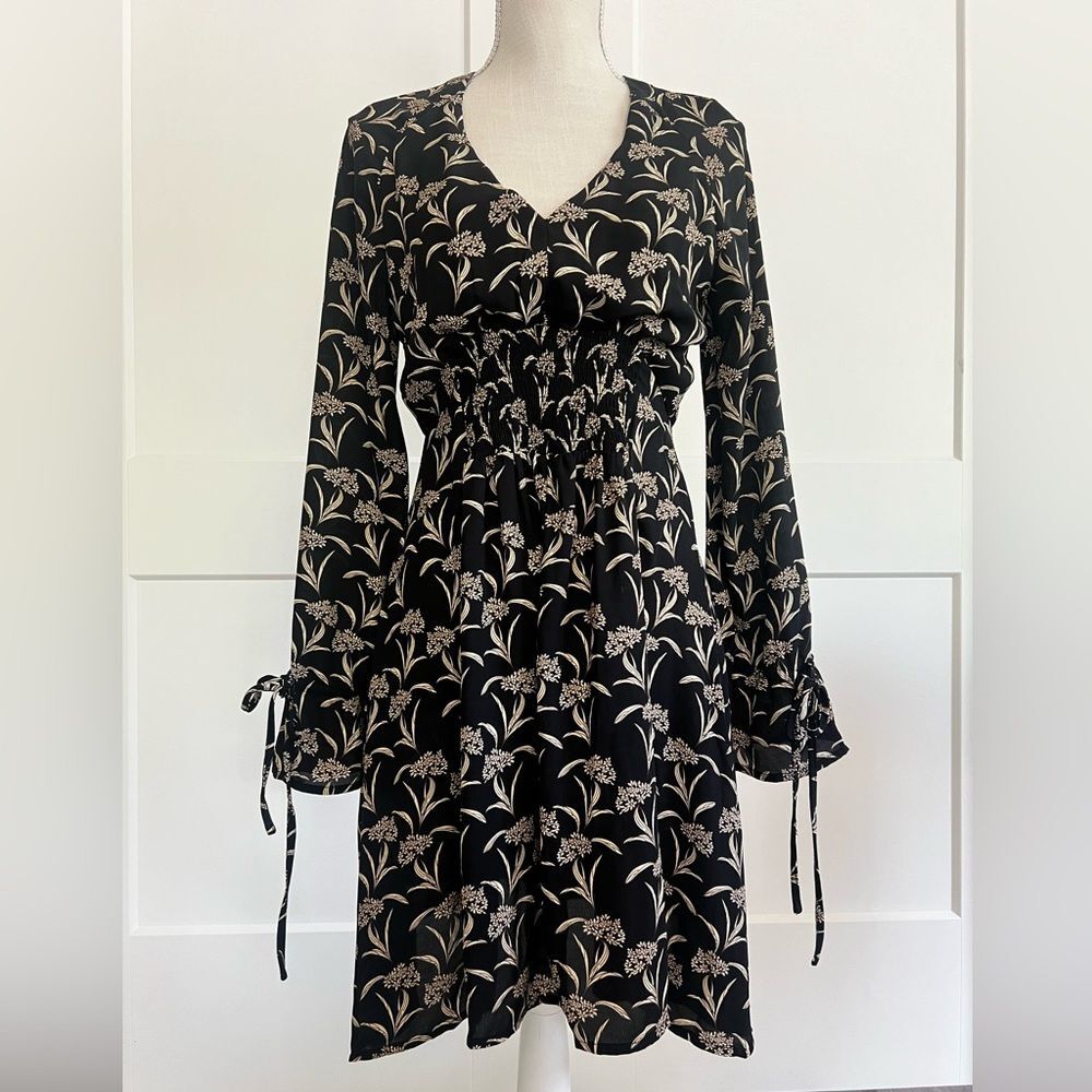 Long sleeve floral summer dress